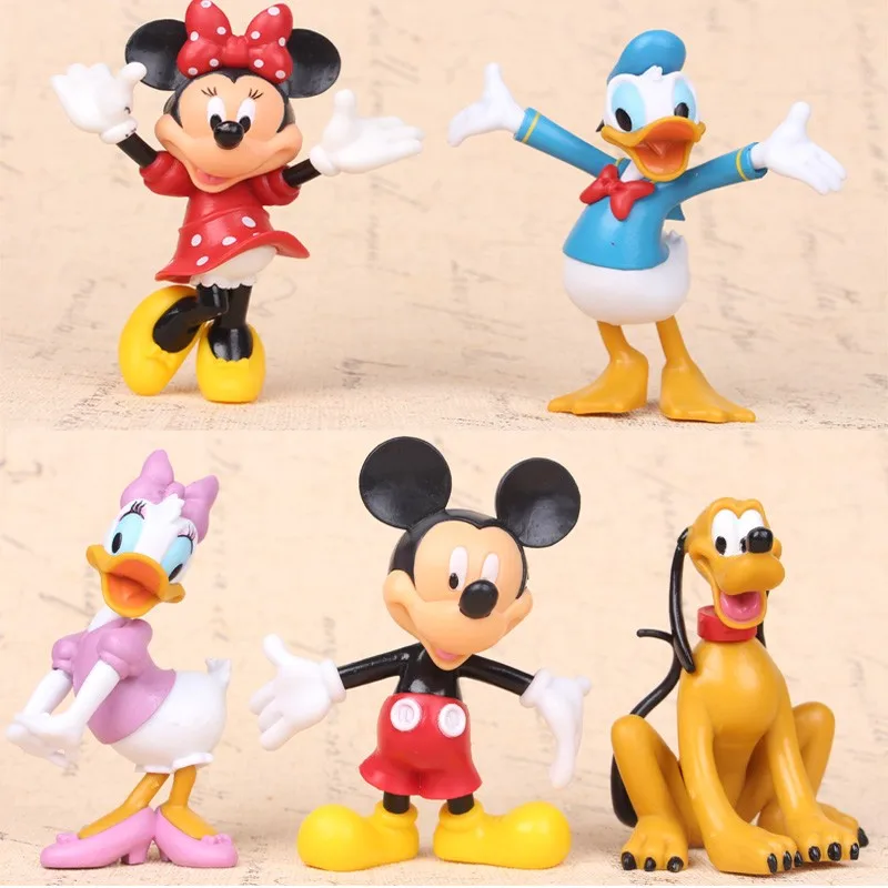 

5pcs/lot 10cm Mickey Clubhouse Minnie Donald Duck Action Figures Toys Vinyl Doll Ornaments