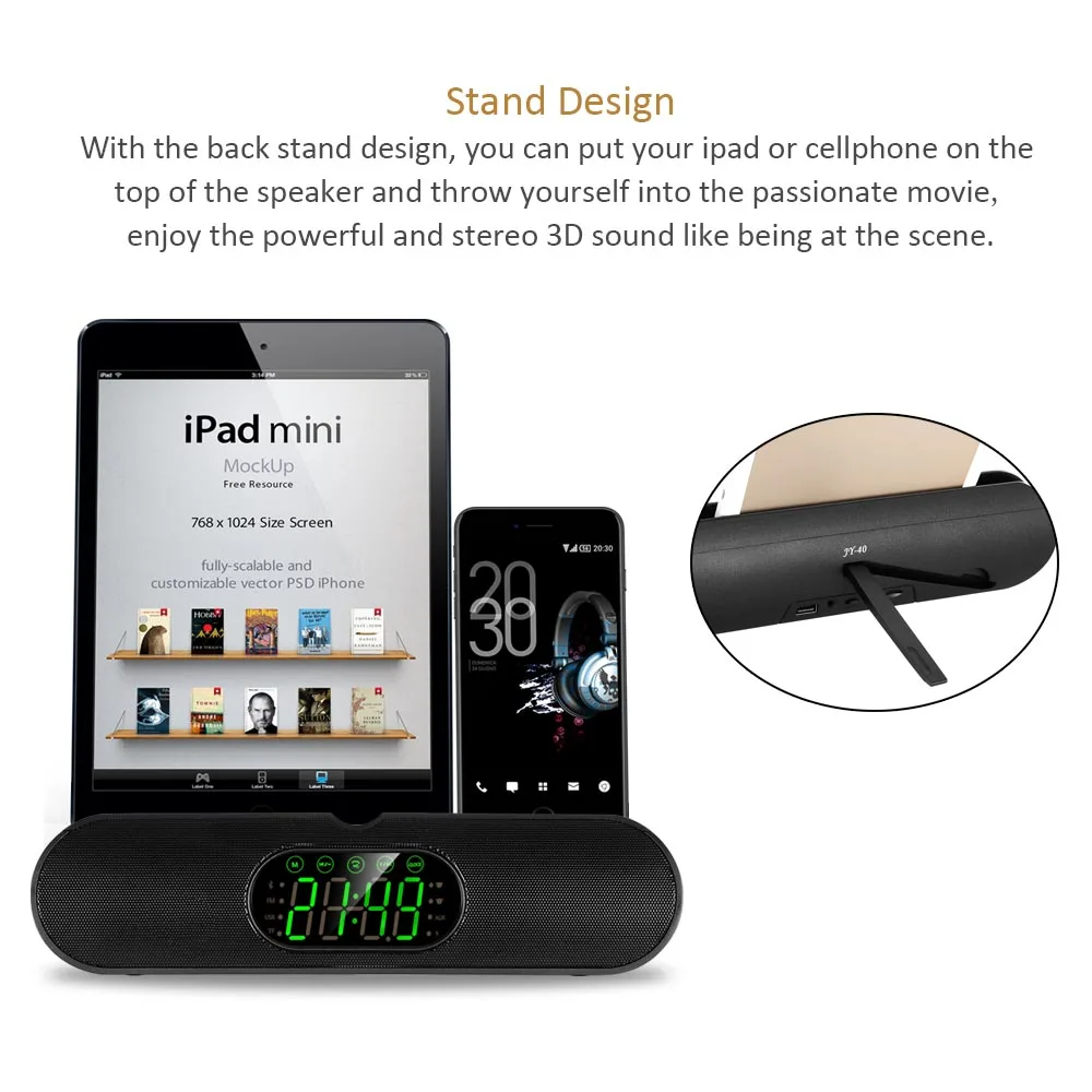 XGODY JY40 Мини Bluetooth Динамик с светодиодный часы Портативный Беспроводной s для Iphone