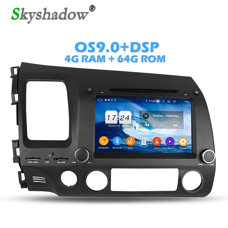 Top IPS DSP Android 9.0 4GB 64GB ROM Car DVD Player Wifi 4G Bluetooth RADIO GPS Map For 2006-2011 Honda Civic 0 Top IPS DSP Android 9.0 4GB 64GB ROM Car DVD Player Wifi 4G Bluetooth RADIO GPS Map For 2006-2011 Honda Civic 0