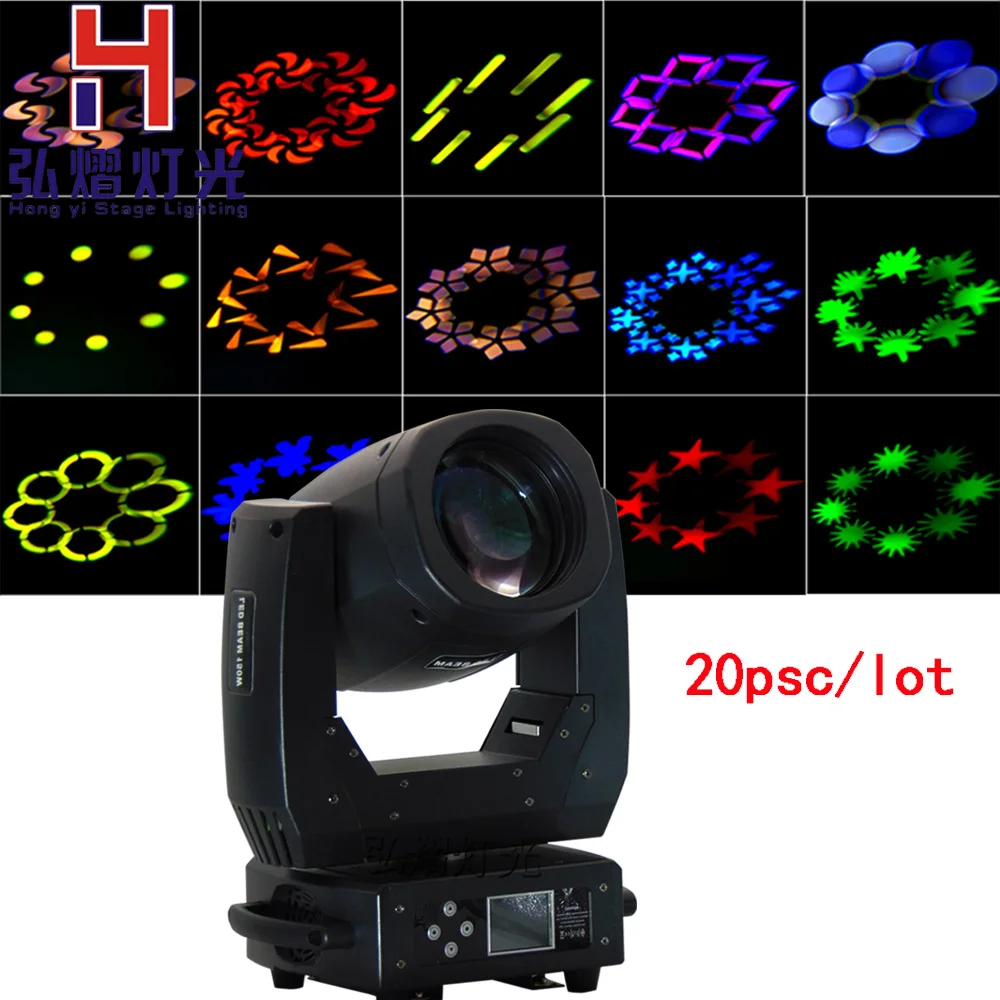 

20Pcs 150W LED beam Moving Head Light With Gobos High Brightness DMX512 8 facet prism lens13 Channels Professional Stage Light