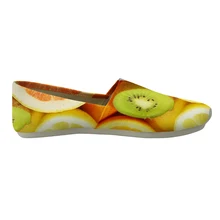Забавные женские хлопковые парусиновые туфли на плоской подошве; женские повседневные лоферы; брендовые высококачественные кроссовки с принтом в виде фруктов; Размеры 35-43