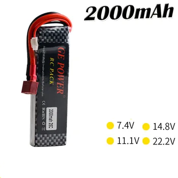 

GE Power 7.4V 11.1V 14.8V 22.2V 2000mAh 25C 35C 2S 3S 4S 6S Rechargeable Lipo Battery XT60 T other Plug For RC Drone Car Boat