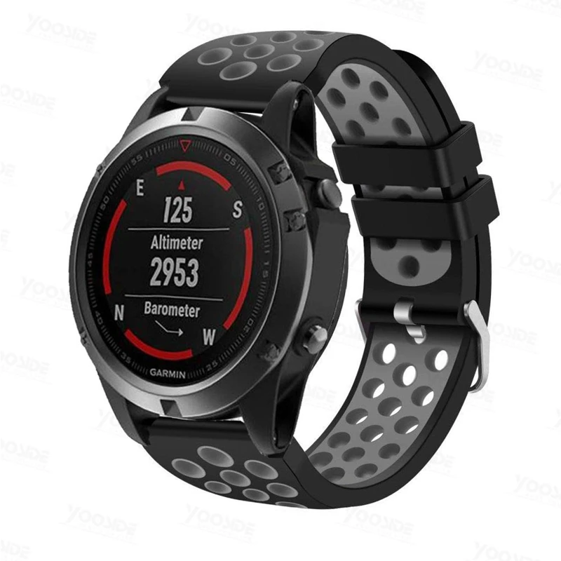 22 мм силиконовый ремешок для часов Garmin Forerunner 935/Quatix 5/Fenix 5/5 Plus браслет с ушками адаптер(не быстро подходит