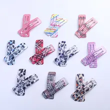 7 см заколки для волос Леопардовый плед радужные аксессуары для волос прямоугольный зажим шпильки для девочек женские заколки Декоративный металл заколки 2 шт