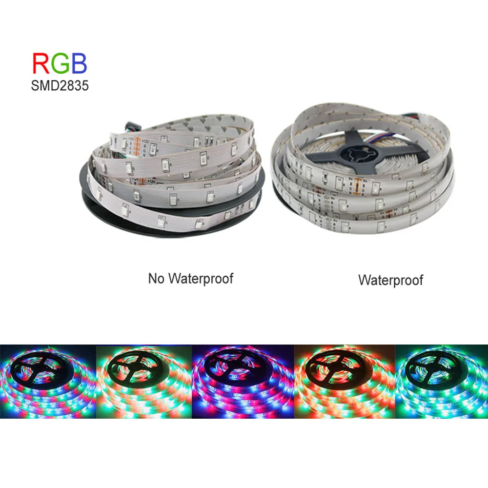 Светодиодная светильник SMD RGB 5 м 12 В постоянного тока 2835 гибкая светодиодная
