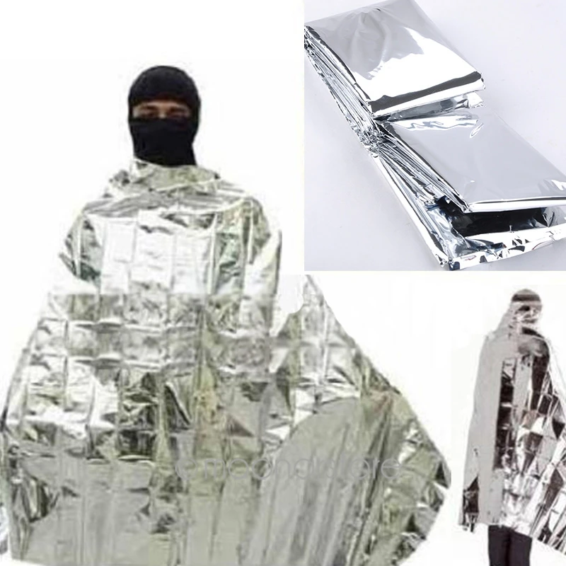 

New Waterproof 130*210CM Emergency Blanket Survival Rescue Insulation Curtain Outdoor Life-saving Blanket