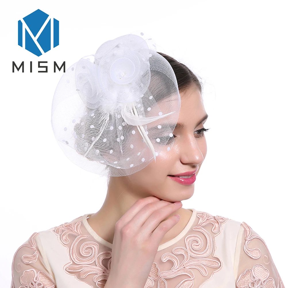 

M MISM New Arrival Hot Sale Women Hair Accessories Wedding Bride Fascinator Hair Clips Elegant Mesh Veil Hair Ornaments Headwear