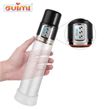 GUIMI Penis Pump Vacuum Penis Enlargement Electric Penis Erection Vibrator Ejaculation Delay Male Masturbator Sex Toys for Men