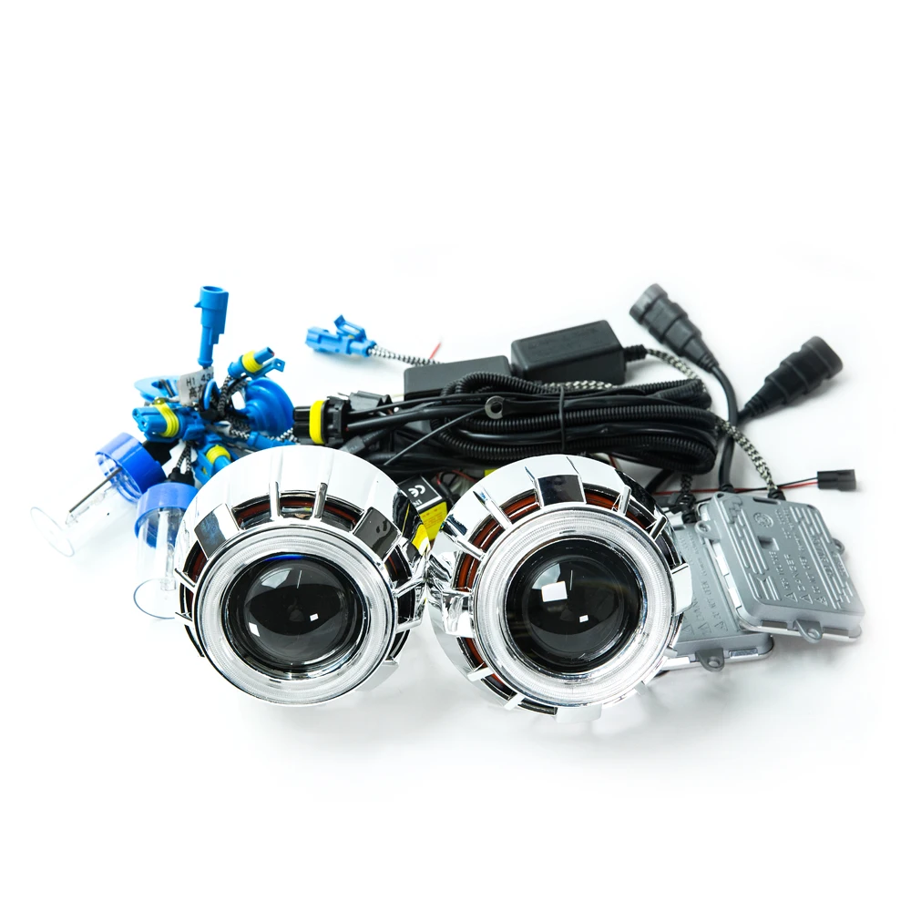 2 5 дюймовый мини телефон с DRL dual angel eyes shrouds подходит для H1 H4 H7 модифицированный