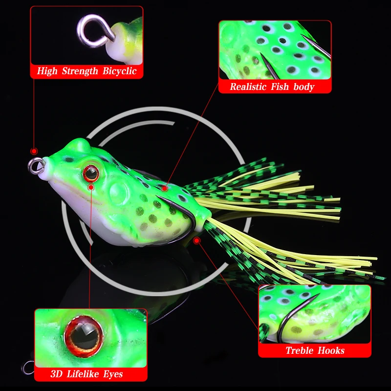 SEAPESCA искусственная мягкая лягушка рыболовные приманки Minnow 13 5 г см тройные Крючки