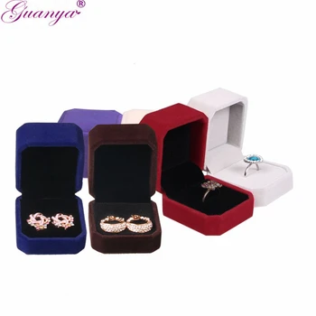 

Guanya 10PCS/LOT High Quality Square Velvet Engagement Wedding Earring Ring Box Jewelry Display Storage Case Gift boxes 8 Colors