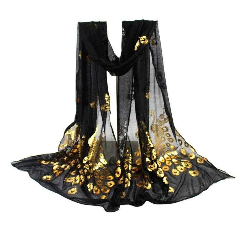 

Women Scarf Peacock Flower Scarf girl Blanket Long Soft Wrap Shawl Stole Cachecol feminino Nylon Fashion Accessories