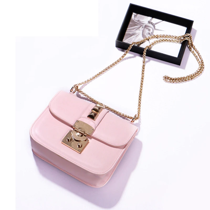 2017 New Women Candy Color bag Ladies Rivet leather Crossbody Shoulder bag Small Mini Party bags