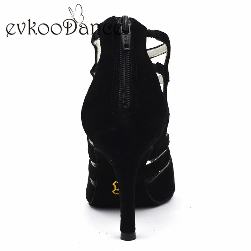 Zapatos De Baile/черные ботинки высокого качества из натурального нубука, размеры 4-9,5 женские туфли для латиноамериканских танцев на каблуке 8,5 см, NL180