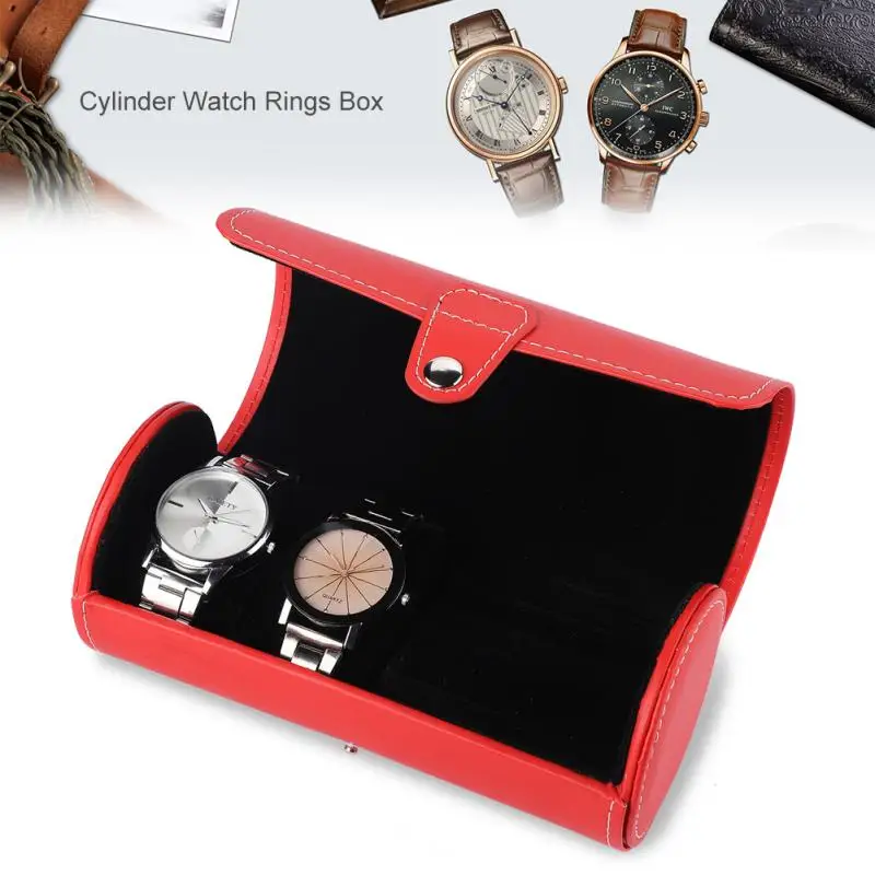 Portable Travel Watch Box Case Roll 2 Slot Watch Organizer Storage Travel Pouch Ring Earrings Jewelry Storage Box horloge box