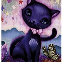 Lightpad алмазов картина пользовательские Кошка Бабочка рождественские открытки kerstkaarten полный rond эйген фото рождественские украшения для дома