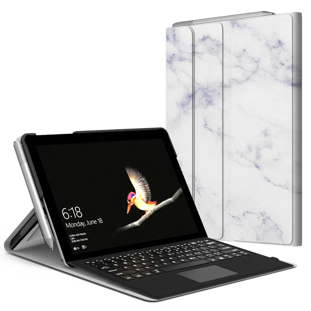 Скидка Чехол для microsoft Surface Go 10, несколько углов обзора Портфолио бизнес Обложка с петля для карандаша для поверхности Go чехол