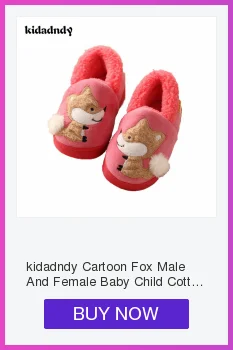 Kidadndy/Детские хлопковые тапочки на каблуке с мультяшным принтом; домашние тапочки; теплые тапочки; WMC102