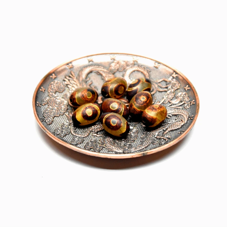 

8pcs/lot Agate beads brown DZI 8*12mm 3 eyes DZI men&women jewelry DIY Free Shipping