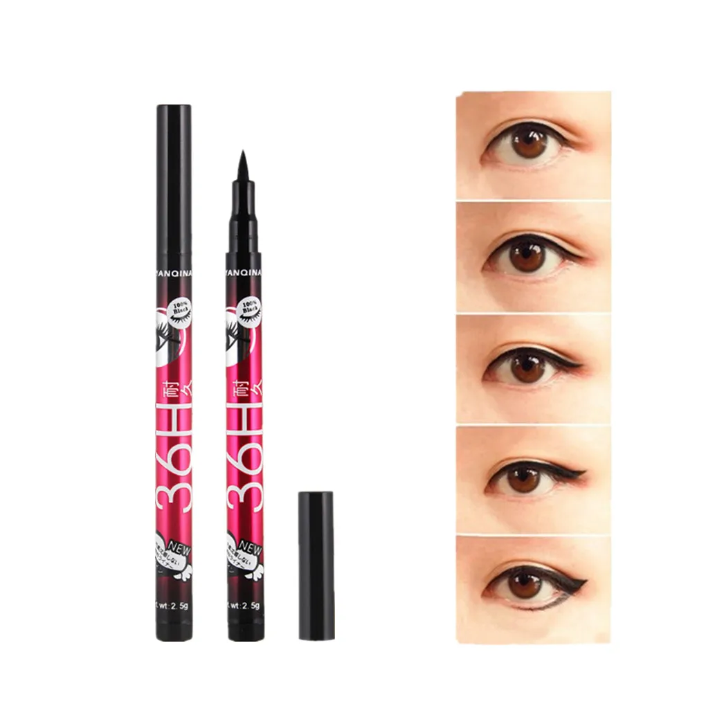 1 шт. женский Быстросохнущий подводка для глаз Гладкий анти Цветущий Водонепроницаемый черный карандаш для подводки глаз