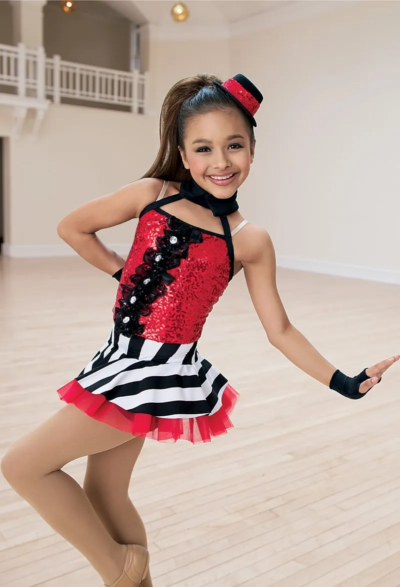 Children's Adult Ballet Jazz Dance Skirt Costume Sequins Striped Veil