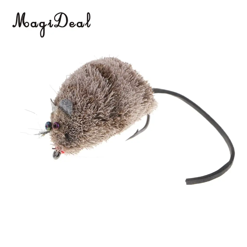 Vintage Fly Fishing Mouse Lure 1/0 Hook Snakehead Bass Trout Fly Fishing Flies