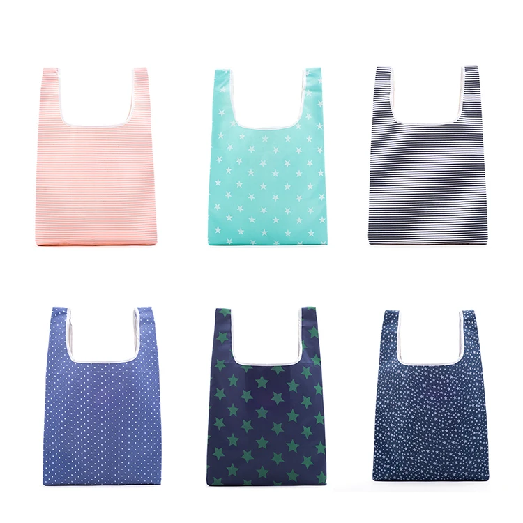 6 Styles Square Pocket Shopping tote Bag Candy Available Eco-friendly Reusable Folding Polyester 6 Styles Square Pocket Shopping tote Bag Candy Available Eco-friendly Reusable Folding Polyester