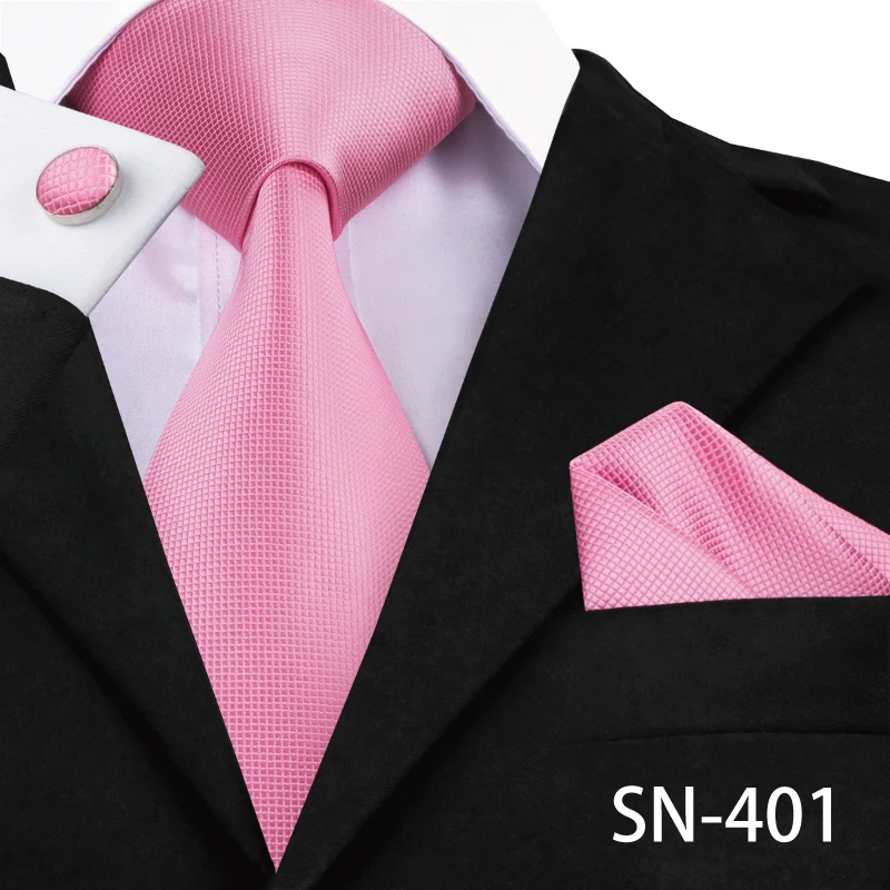 SN-401 Hi-Tie Шелковый мужской галстук розовый цветочный галстук для мужчин Роскошный шелковый галстук платок модный дизайнерский бизнес Свадебный мужской галстук s - Цвет: SN-401