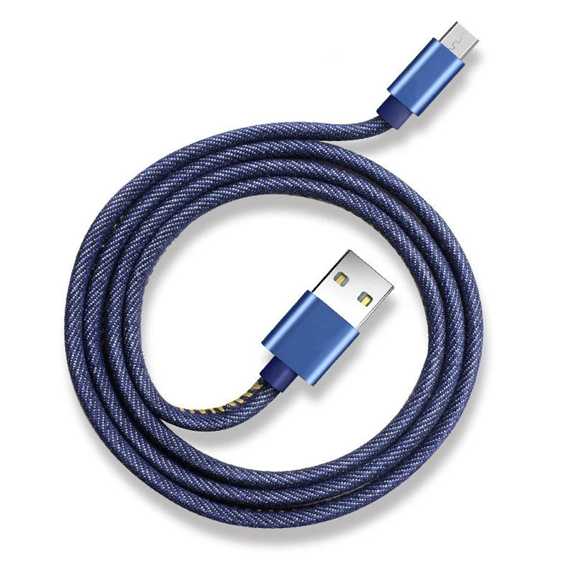 

USB Fast Charge Data Cables Denim Mobile Phone Data Cable Fast Charging 1/2 Meter Line For Type-C Android iPhone