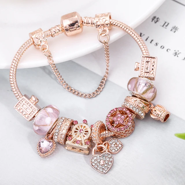 BAOPON 2024 Love Heart Charm Bracelets & Bangles for Women Jewelry DIY Marano Beads Fine Bracelet Lover Wife Wedding Jewelry - Image 3