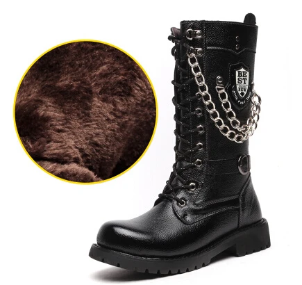 mens knee high biker boots