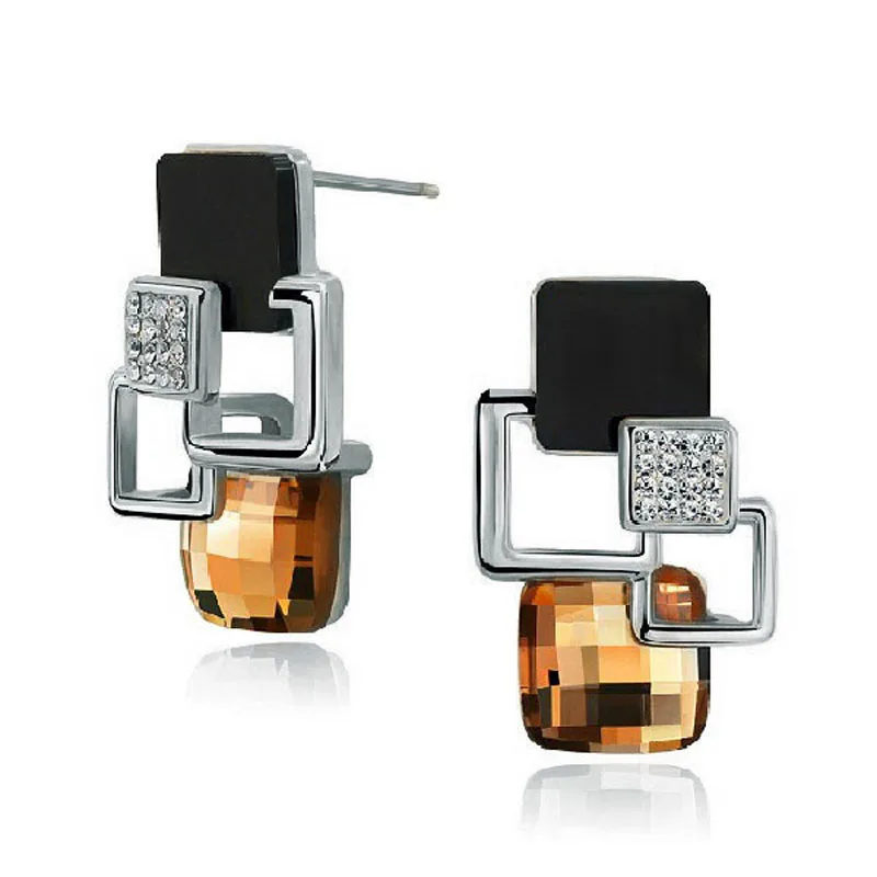 

New Fashion Valentine Jewelry Brincos Beautiful Exquisite Silver color drop Geometric Crystal Earrings for Women Personalized