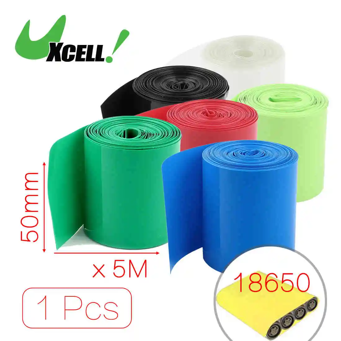 sourcing map 10Meter 64mm Width PVC Heat Shrink Wrap Tube Clear for AA Battery Pack