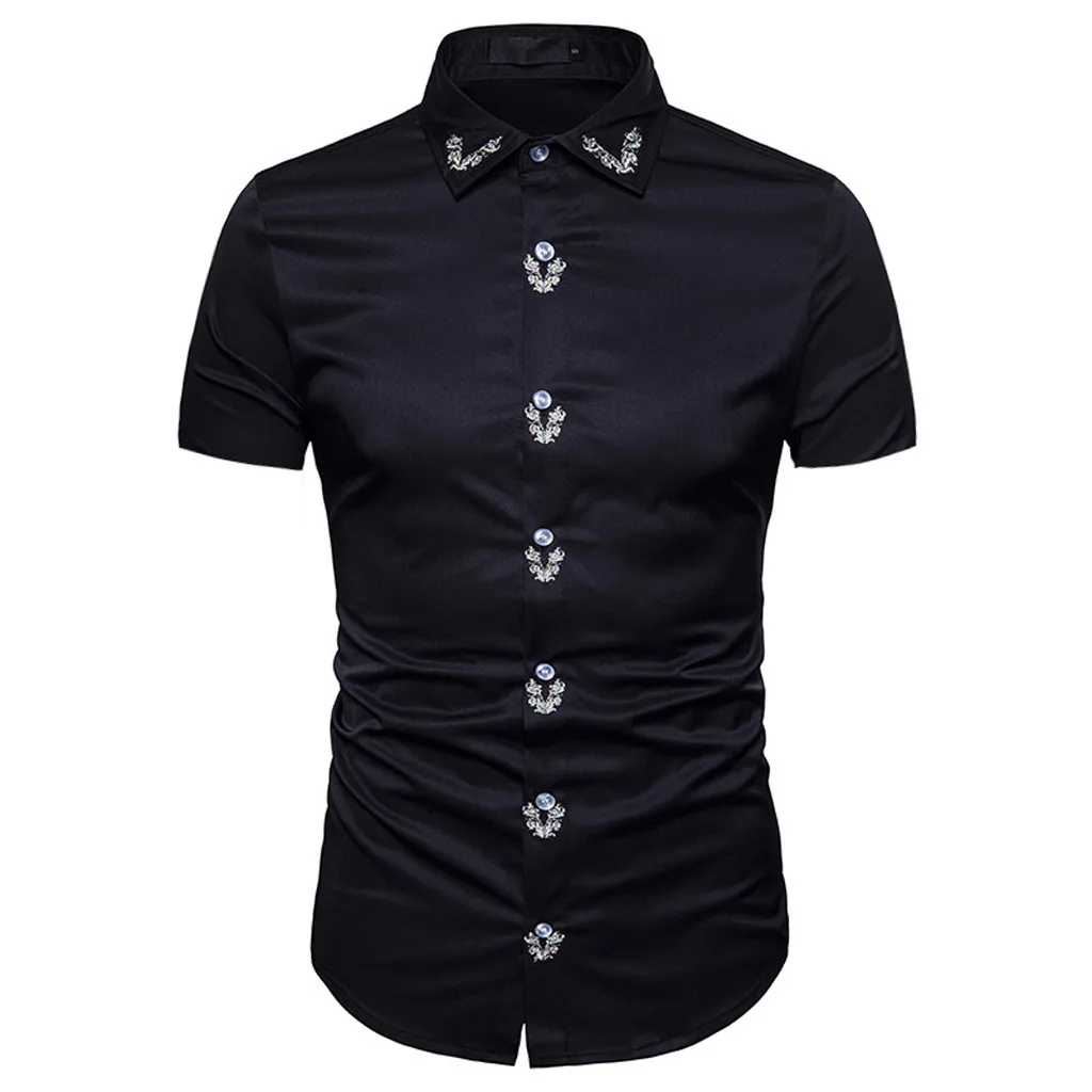 Рубашка мужская уличная chemise homme летние мужские футболки официального стиля с коротким рукавом рубашки повседневные топы T522