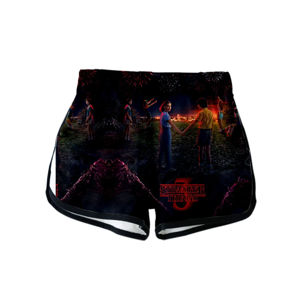 Комплект из двух предметов Stranger Things 3D укороченный топ и шорты модная летняя