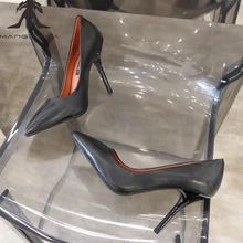 Pointed High Heels/Women's Pumps Are Designed For Elegant Fashion Women To Work And Made Of Genuine Leather 2019 MANGOYISA