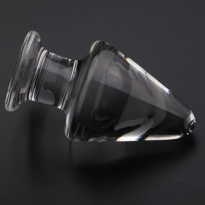 Cena Ogromne szkło korek analny dla kobiet mężczyzn stożkowe odbytu jasnego kryształu Butt Plug Dildo erotyczne dorosłych gry masturbacja Anal Sex zabawki