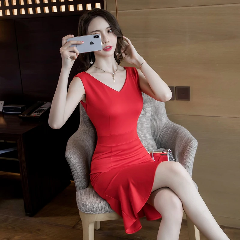 

Summer Dress V Collar Sexy Slim Women Dress Free Shipping High Quality
