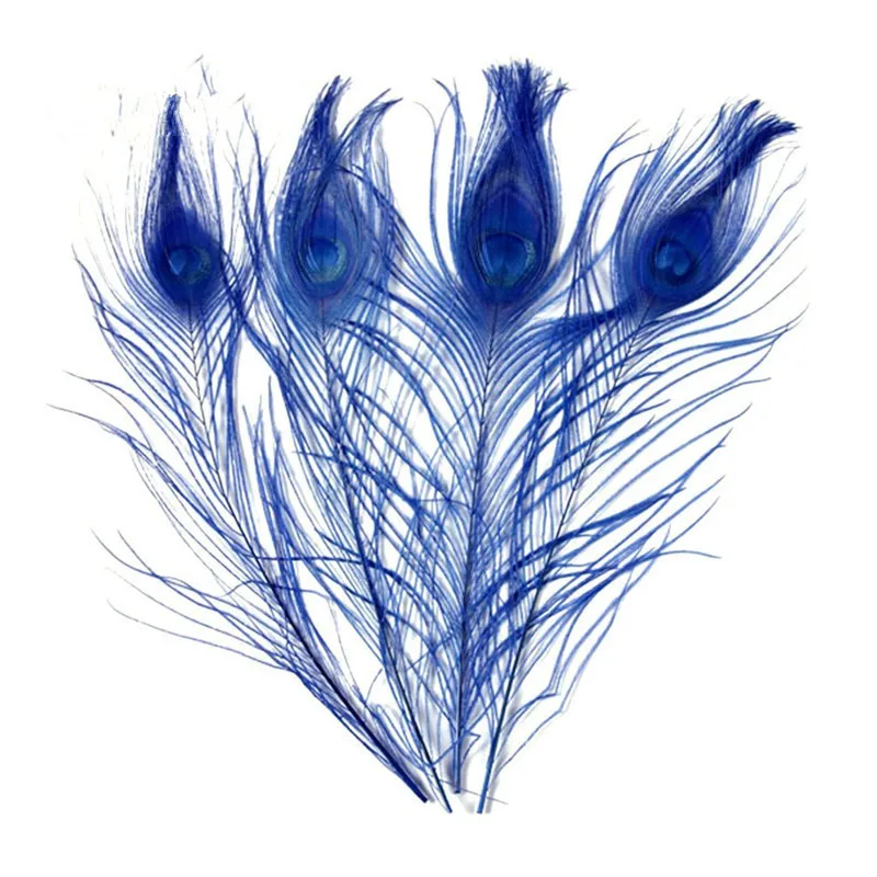 10 шт./лот, высокое качество, окрашивание павлиньих перьев, длина 25-32 см, 10-13 дюймов, красивое перо павлина, самодельные Украшения, декоративная фурнитура - Цвет: Royal blue