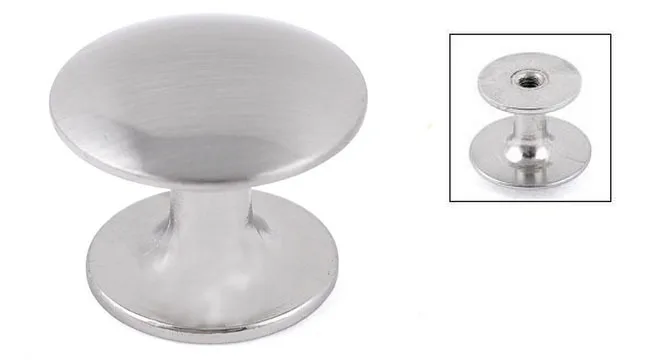 

Closet Cabinet 0.9" Diameter Door Round Knob Metal Pull Handle Silver Tone 5 PCS