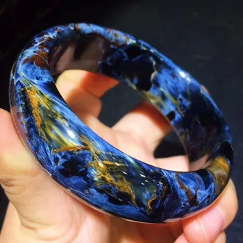 

Natural Namibia Blue Pietersite Gems Stone Women Crystal Bracelets Bangle AAAA Inner Diameter 59mm