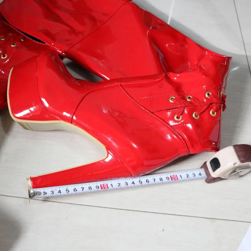 Женские высокие сапоги на каблуке большие размеры до 43 модные сапоги до бедра на высоком каблуке со шнуровкой на платформе сапоги выше колена сексуальные сапоги для эротических танцев