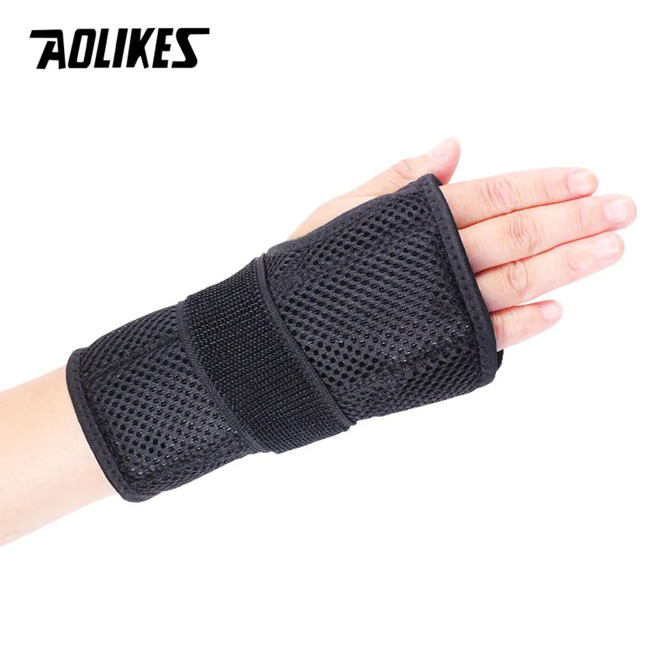 AOLIKES 1PCS Wrist Splints-Wrist Support Brace for Arthritis Tendonitis Night Sleep with Palm Cushion Pad Right Left Hand