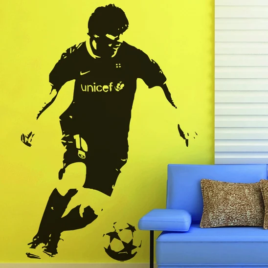 

Wall Stickers Footballl Wall decor PVC material decals Messi Football Free shipping