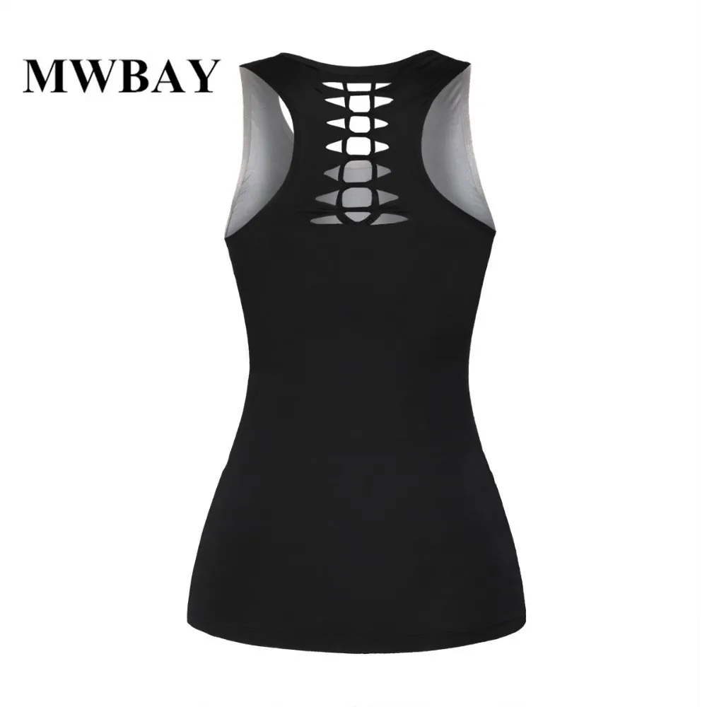 MWBAY Женская сексуальность Tank Top 3D майка с принтом вырезом на спине футболка черный