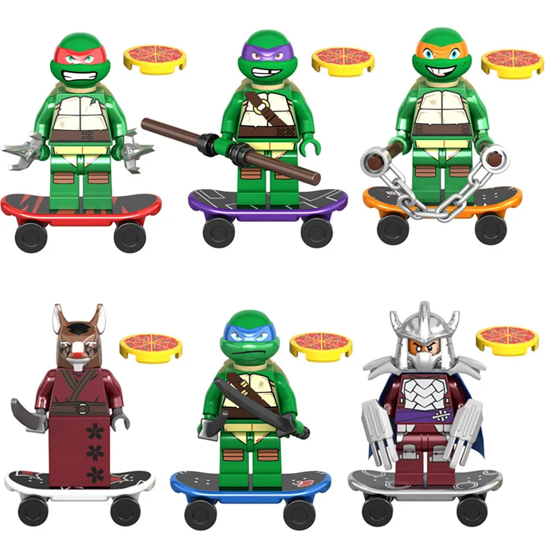 

Japanese Cartoon Turtle Tortoise Toy Figure Building Block Brick Vehicle Motorcycle Donatello Leonardo Compatible with lego