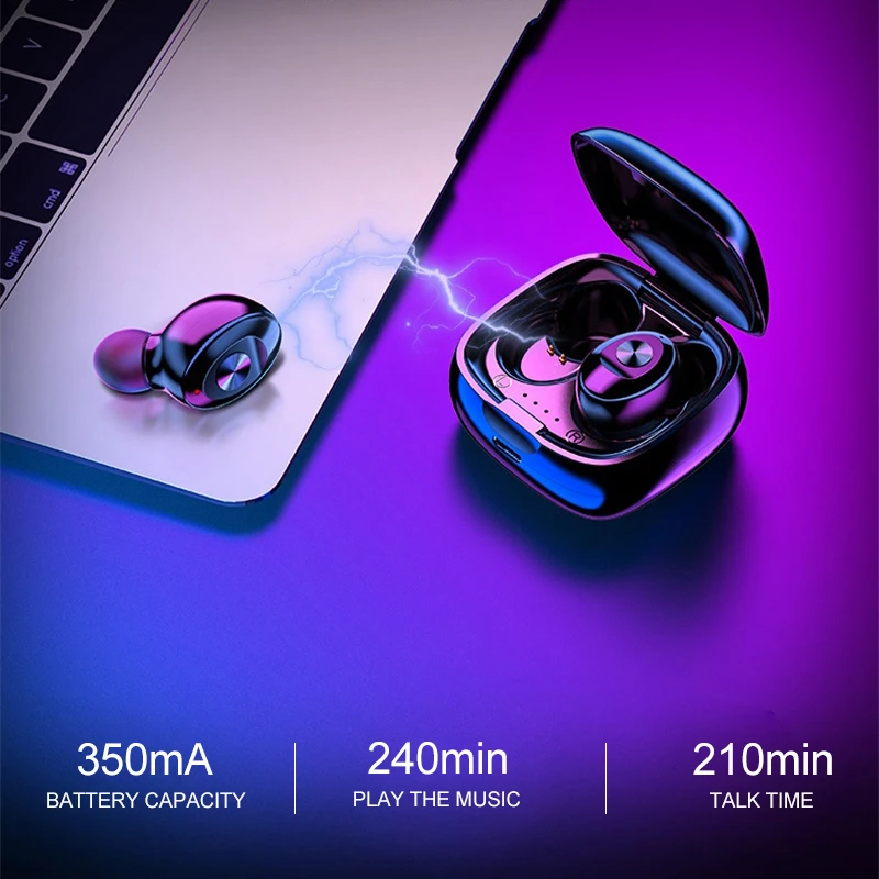 

Mini XG12 TWS Wireless Bluetooth 5.0 Earphone Stereo Earbuds Sport Earphone USB Charging Handsfree with Mic + Charging Box GT