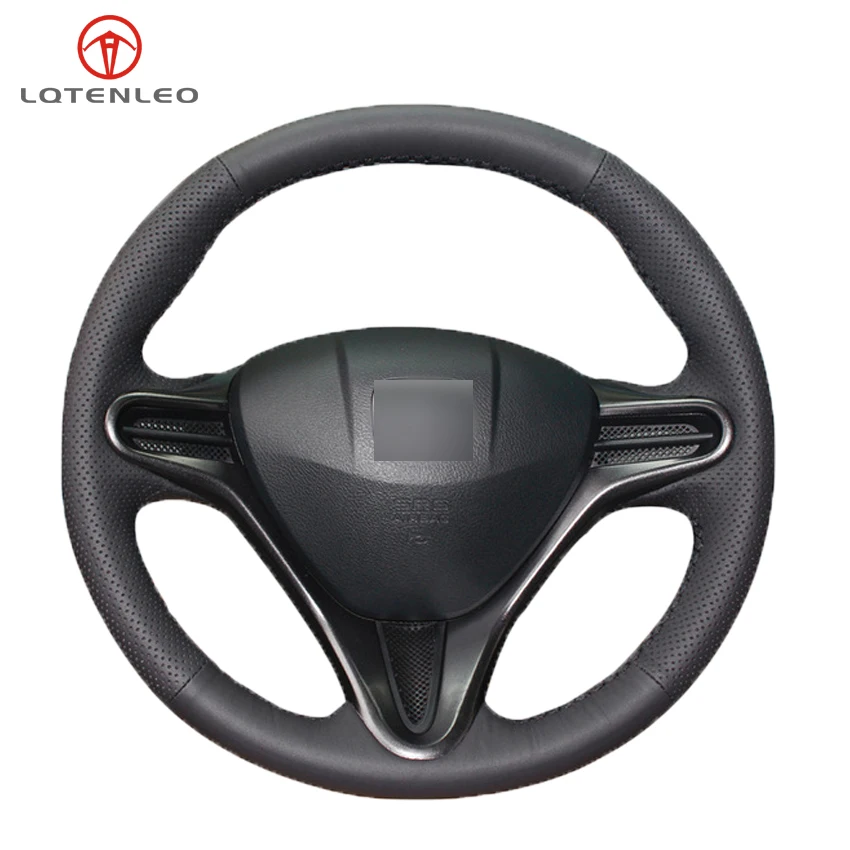 

LQTENLEO Black PU Artificial Leather Car Steering Wheel Cover for Honda Civic Old Civic 2004-2011 Civic 8 2006-2009 (3-Spoke)