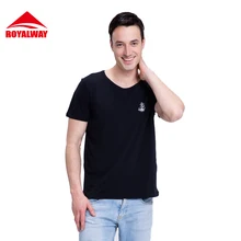 ROYALWAY Мужская футболка для пеших прогулок, рыбалки, спорта на открытом воздухе, дышащий хлопок, спандекс,, Охотничья быстросохнущая рубашка# RFTM2013G