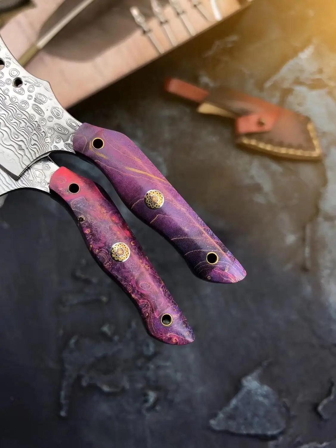 VG10 Дамасская сталь фиксированный нож ручной работы кованый охотничий 60HRC Ebony